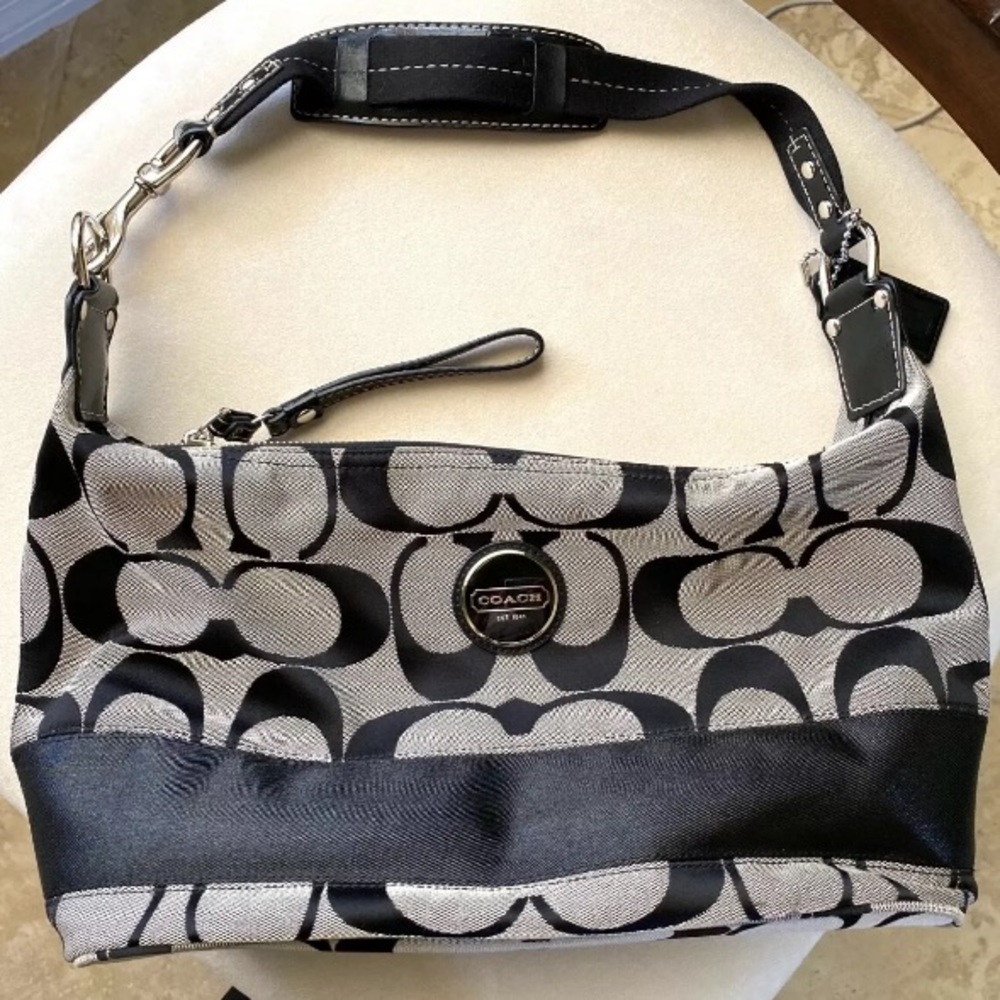 Coach Signature Stripe Hobo